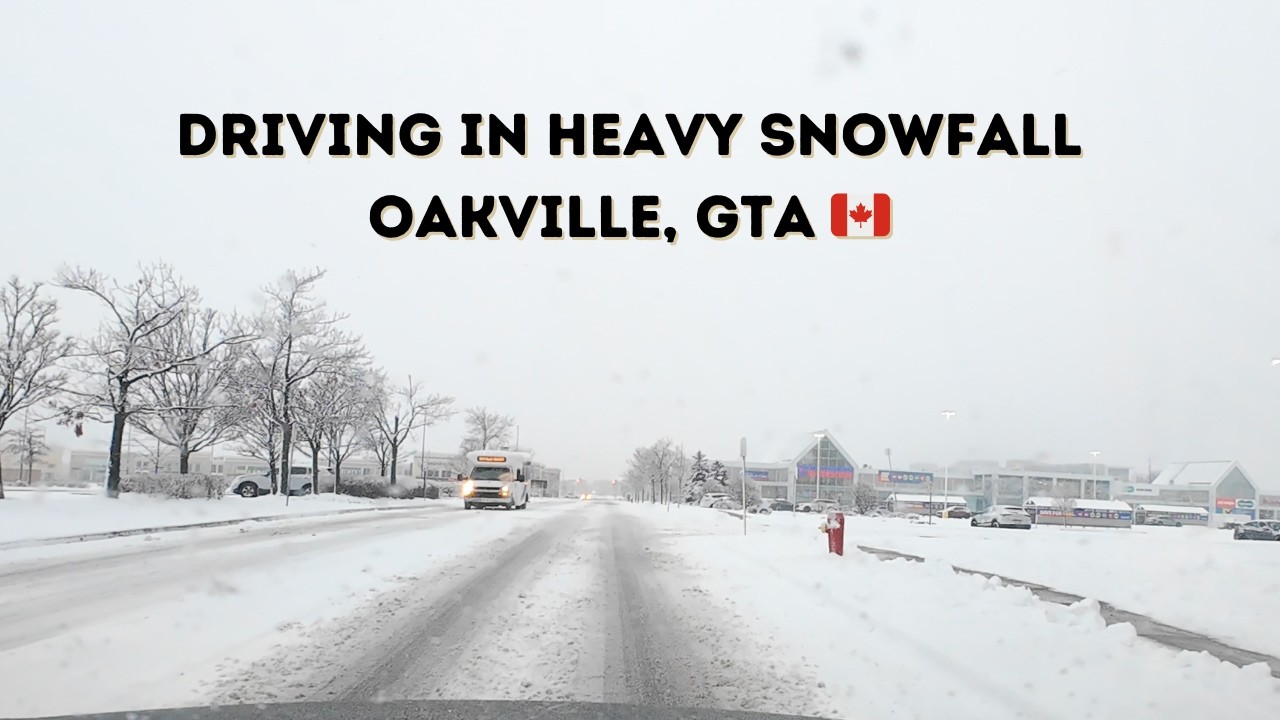 Driving in Heavy Snow Fall in Oakville, Ontario | Snowfall in Greater Toronto Area