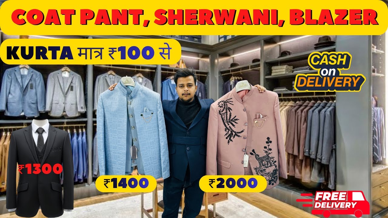 मात्र ₹100 में Ethnic Wear coat pant blazer cheapest wholesale market in Delhi sherwani indo western