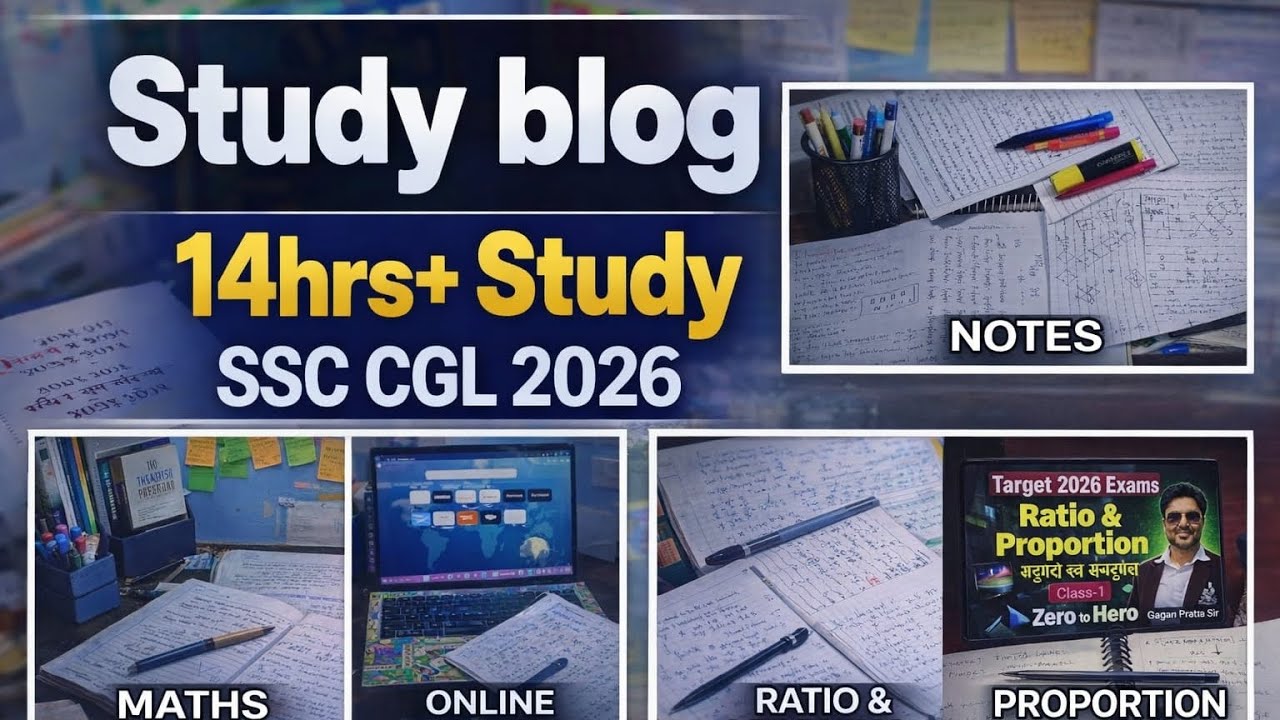 SSC CGL EXAM 2026। 14 HRS+STUDY IN LIBRARY AND HOME। Study Vlog 