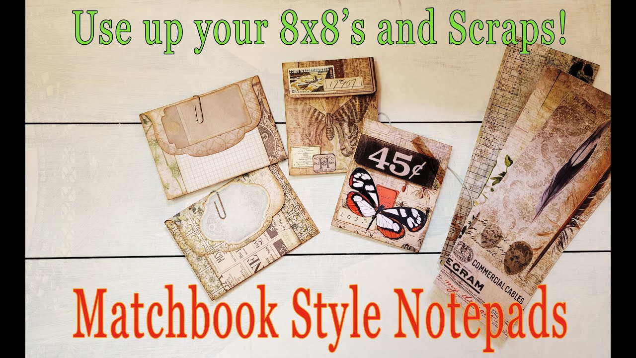 EASY Matchbook Style Notepads - Use up your 8x8's and scraps! {Junk Journal EphemeraTutorial}