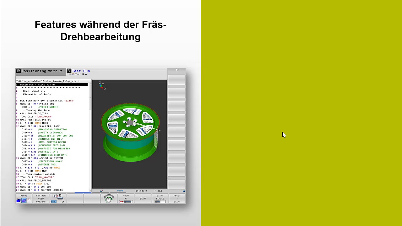 Neue Funktionen der Fräs-Drehbearbeitung auf der TNC 640