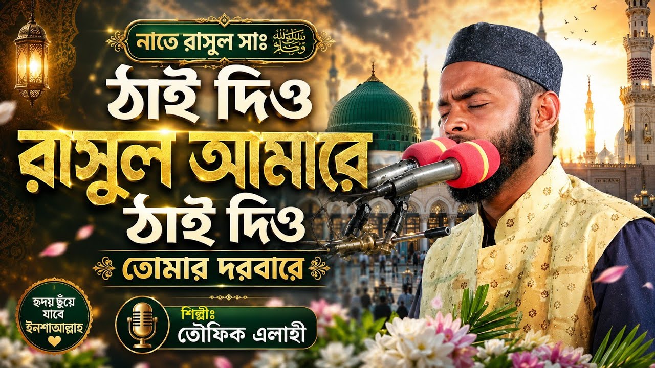 নাতে রাসুল সাঃ।  ঠাই দিও রাসুল আমারে ঠাই দিও তোমার দরাবারে। শিল্পী তৌফিক এলাহী