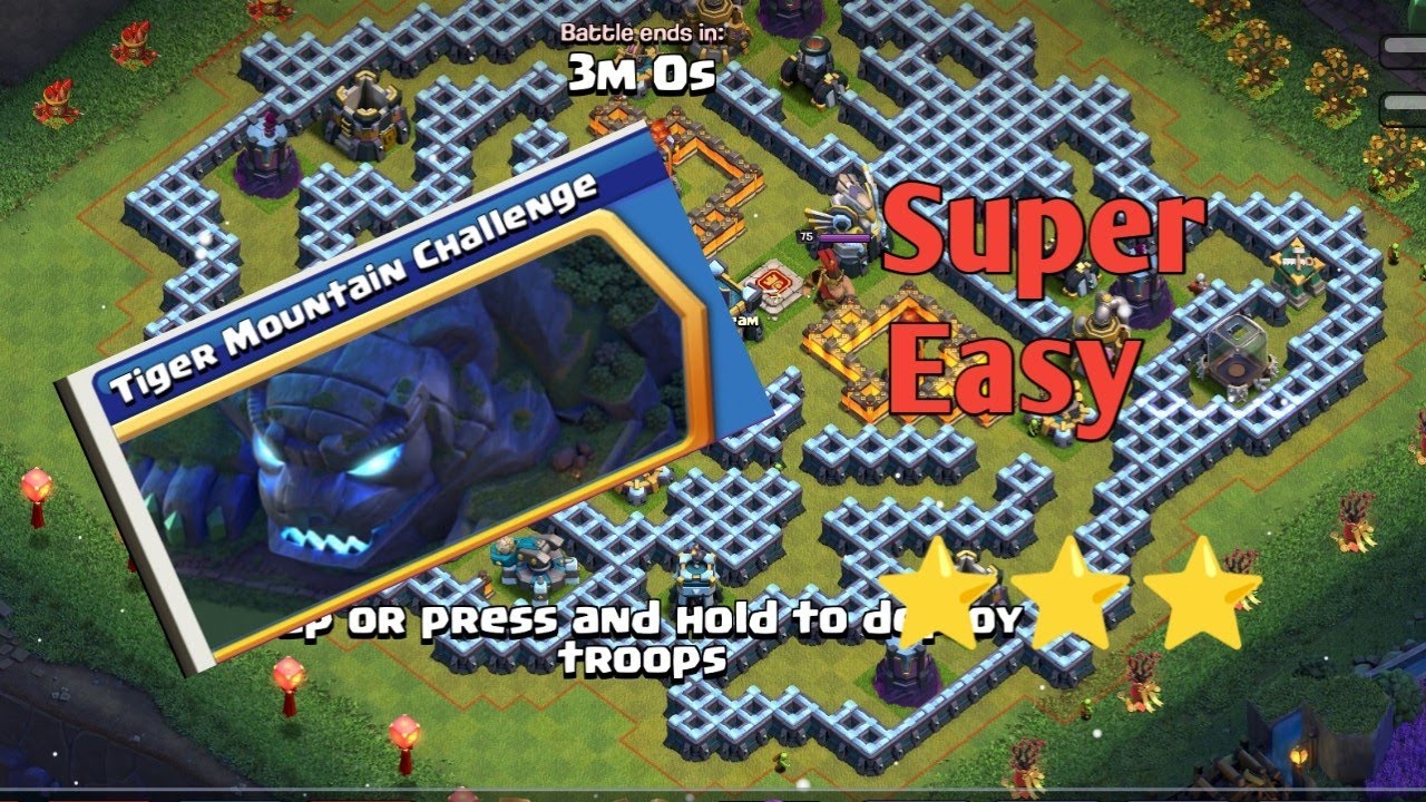 Easily 3 Star The Tiger Mountain Challenge In Clash Of Clans | COC