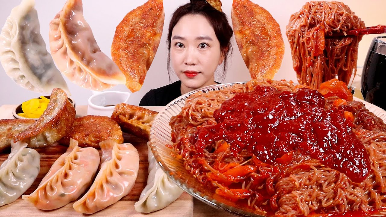 최애냉면💕 매운 해주냉면에 찐만두,튀김만두까지 먹방💕 Spicy Cold noodles & Dumplings MUKBANG