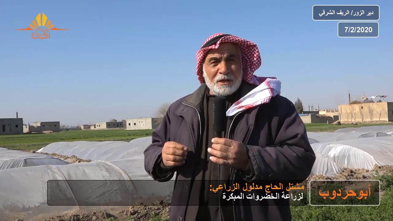 ديرالزور: الريف الشرقي/أبوحردوب 7/2/2020 مشتل لزراعة الخضروات المبكرة: الحاج مدلول عليوي الفرحان