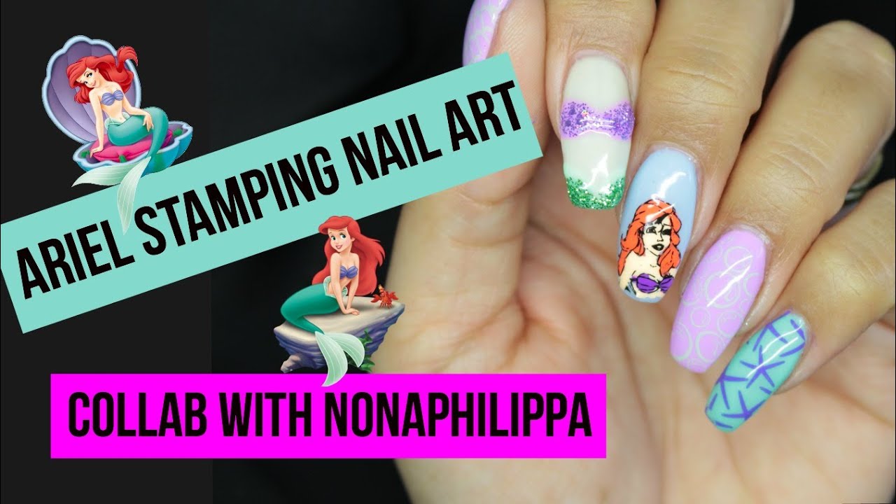 DISNEY'S ARIEL STAMPING NAIL ART TUTORIAL | LITTLE MERMAID COLLAB WITH NONAPHILIPPA