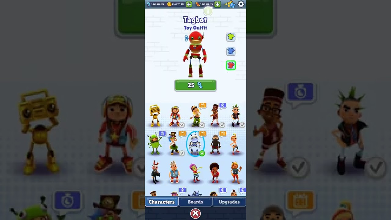 I buy all theer tagbot in Subway surfers by (Runner Gamer)