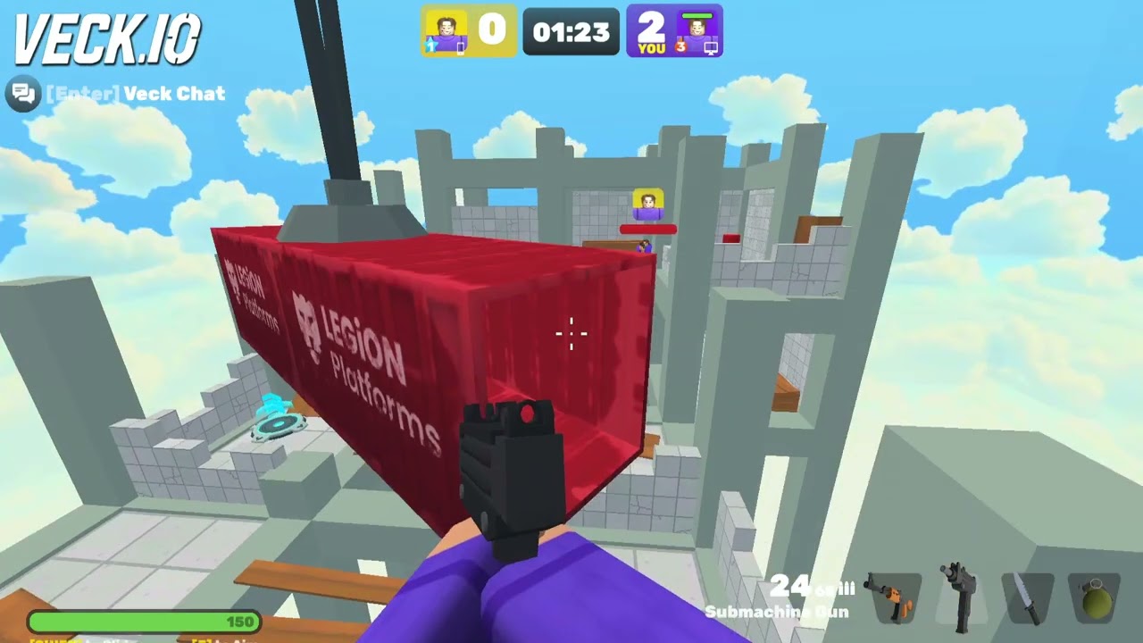 Veck.io (roblox rivals copy) Gameplay (and finally unlocked a grenade launcher and got win streak 5)