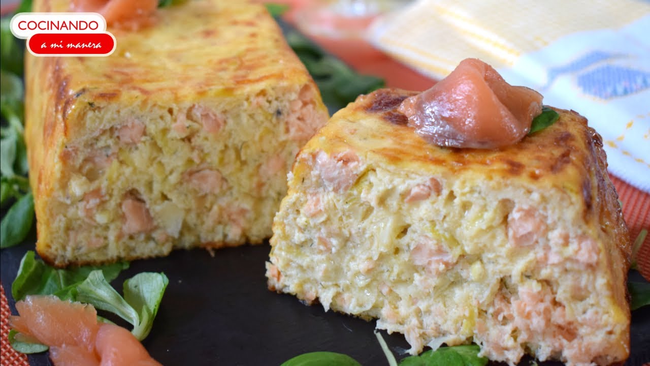 Pastel de SALMÓN,  MUY FÁCIL Y RÁPIDO de elaborar