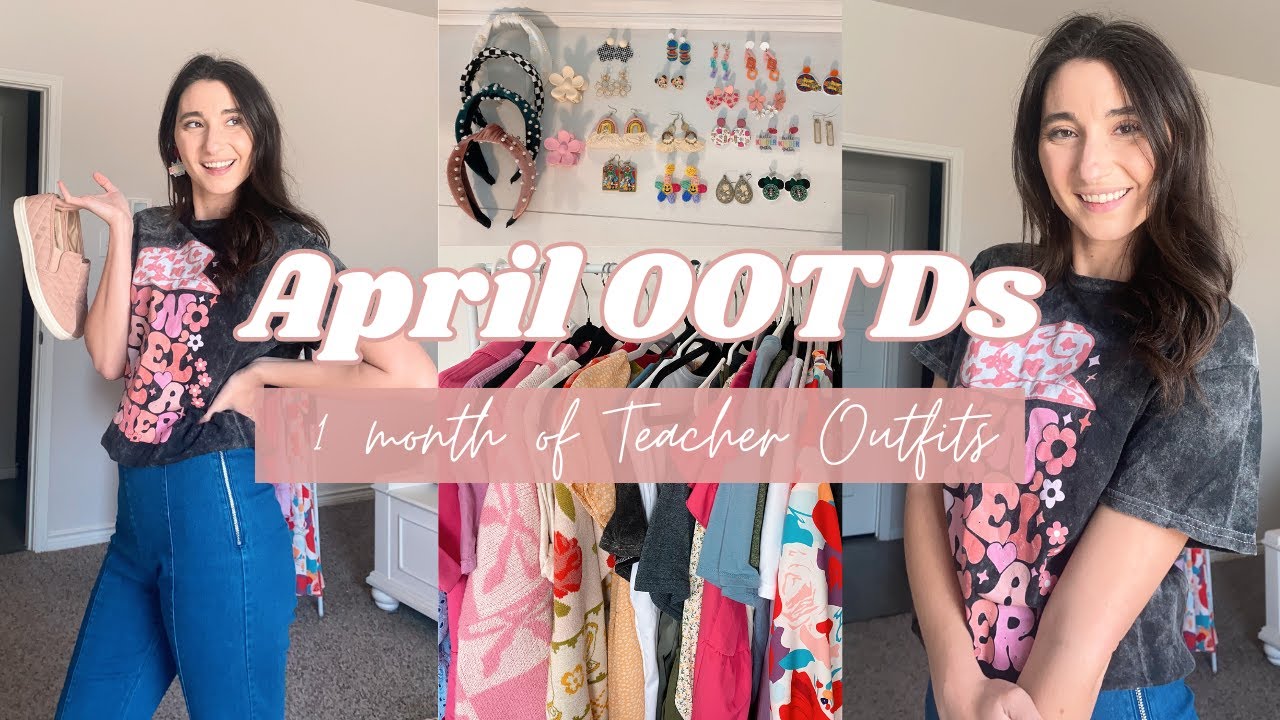 April Teacher Outfits| 1 month of teacher outfits| kindergarten teacher, planning a month of pastel|