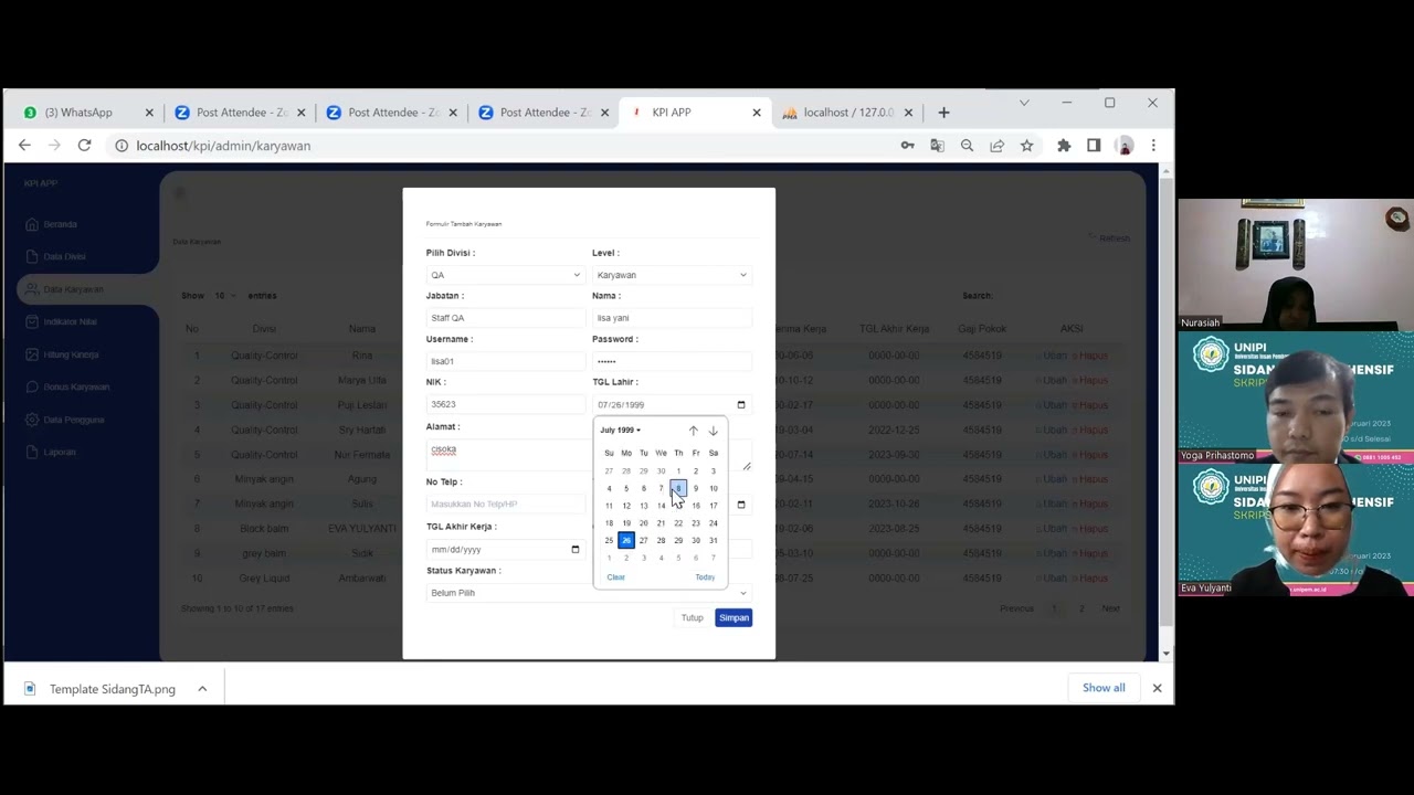 SIDANG SKRIPSI JURUSAN SISTEM INFORMASI