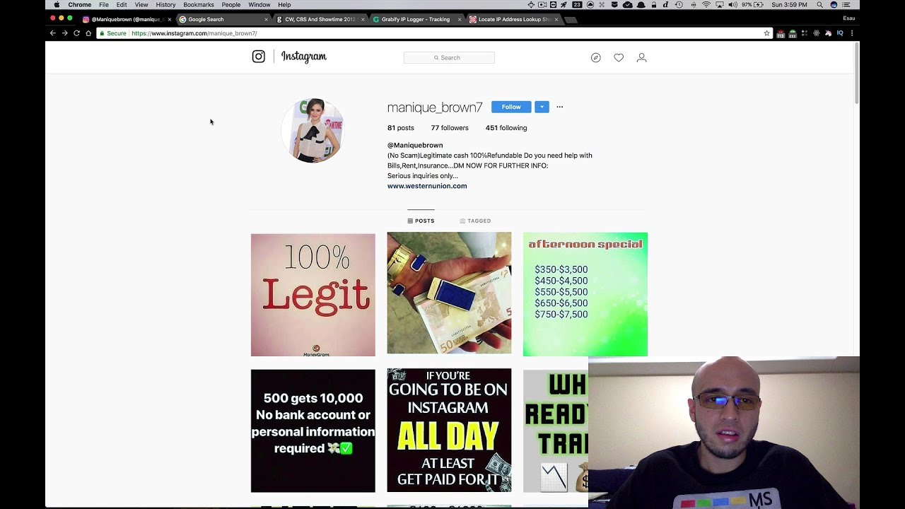 Instagram scammer location exposed