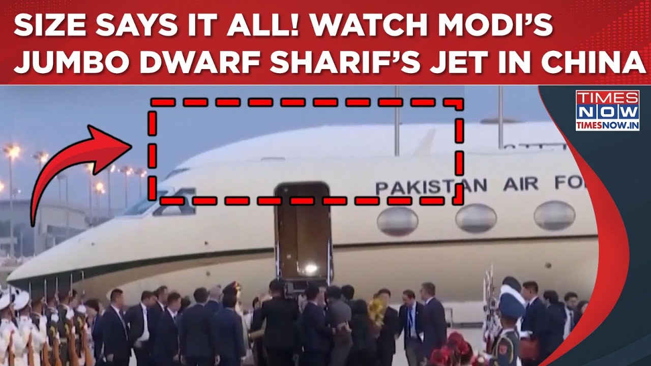 Watch PM Modi’s Big Air India One Dwarf Sharif’s Pakistan Jet In China| Size Says It All! SCO Summit