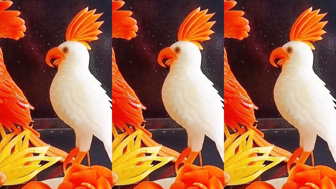 The entire process of a radish turning into a parrot