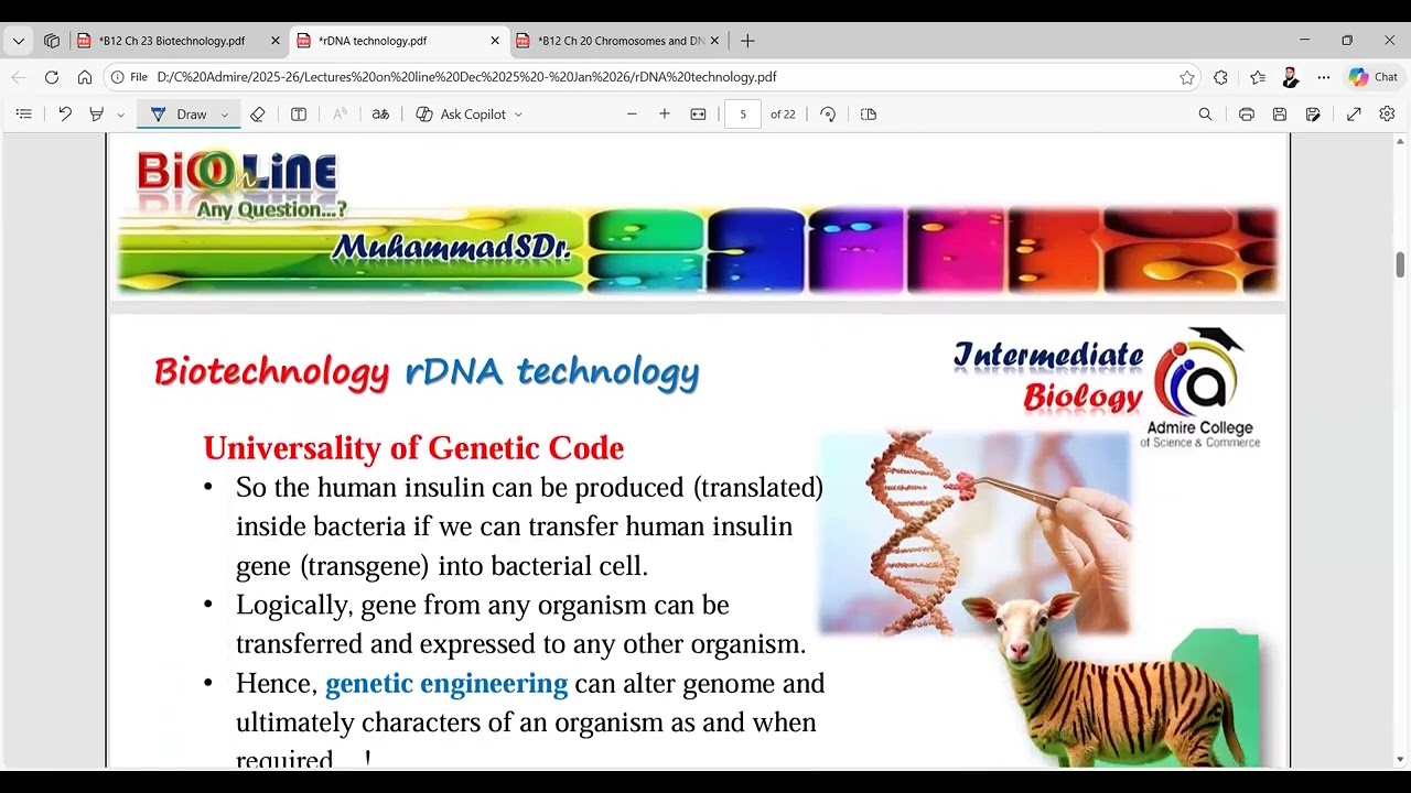 Biotechnology: Gene Cloning—Recombinant DNA (rDNA) Technology, Genetic Engineering