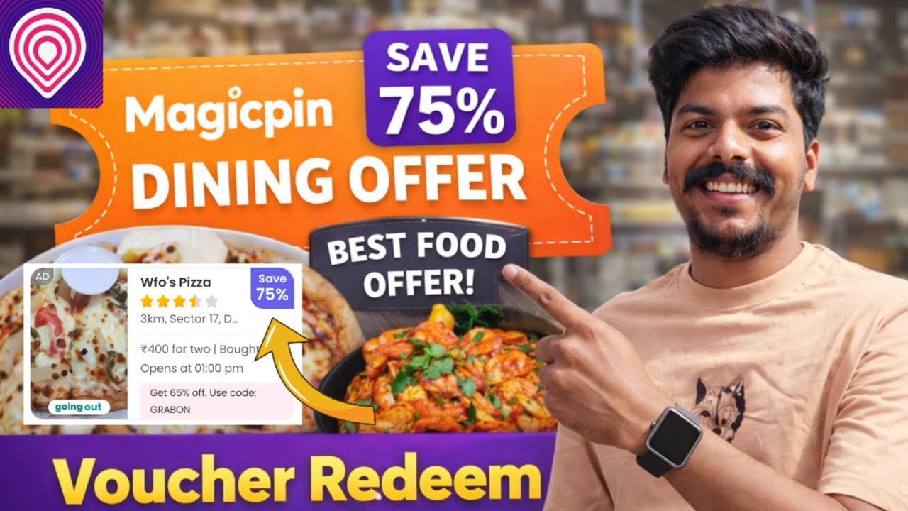 Magic pin offer | magicpin dining offer 75% of | magic pin free food | magic pin going out voucher