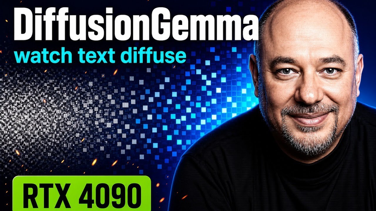 DiffusionGemma: the LLM that writes text ALL AT ONCE &mdash; live on an RTX 4090
