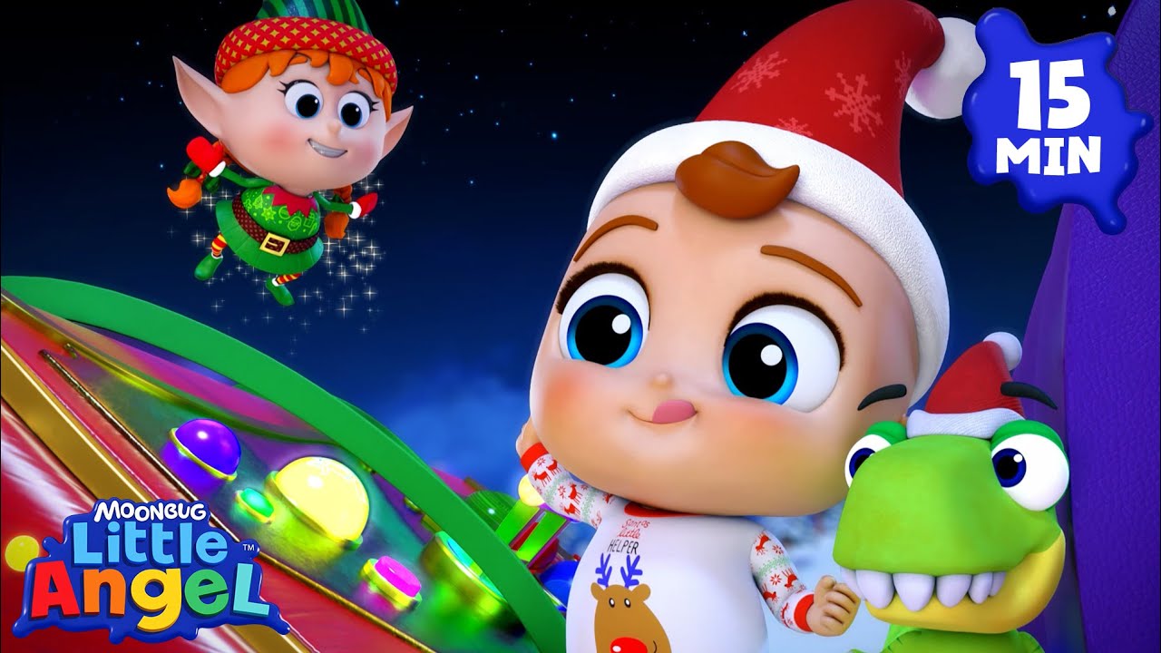 Baby John's fun time with the Elves🎄| Little Angel | Super Moms | Nursery Rhymes and kids songs🌸