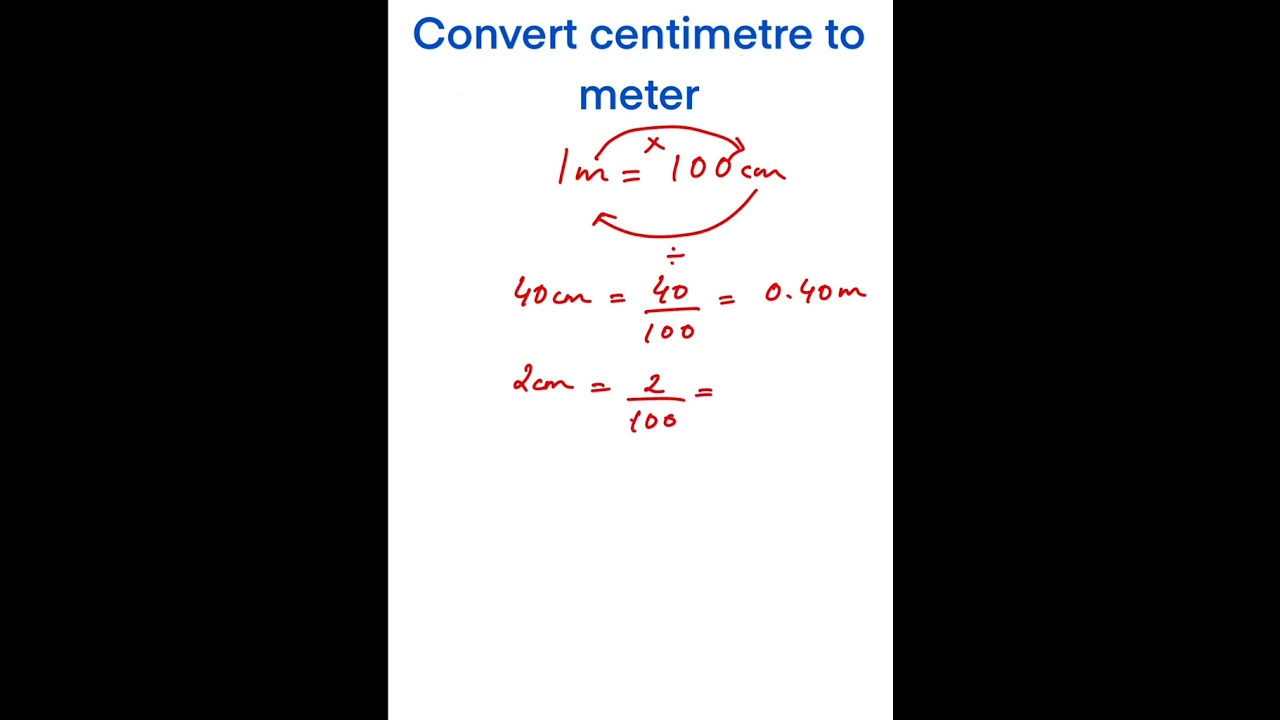 Convert centimeter to meters || how to convert cm to m