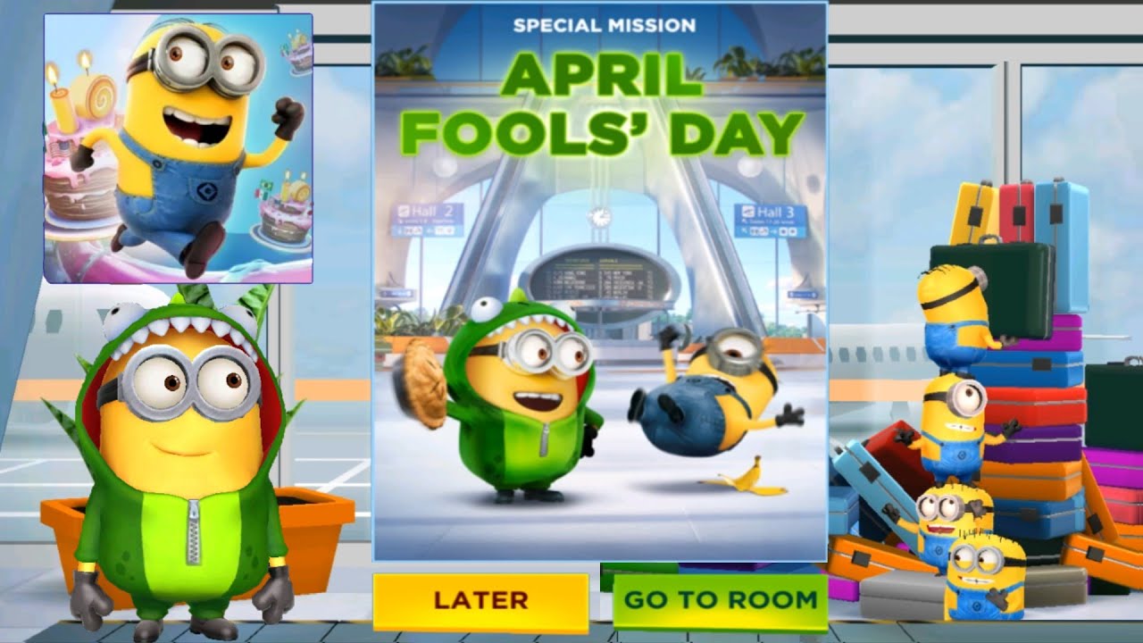 Despicable me Minion rush Dino minion APRIL FOOLS DAY special mission gameplay ios android