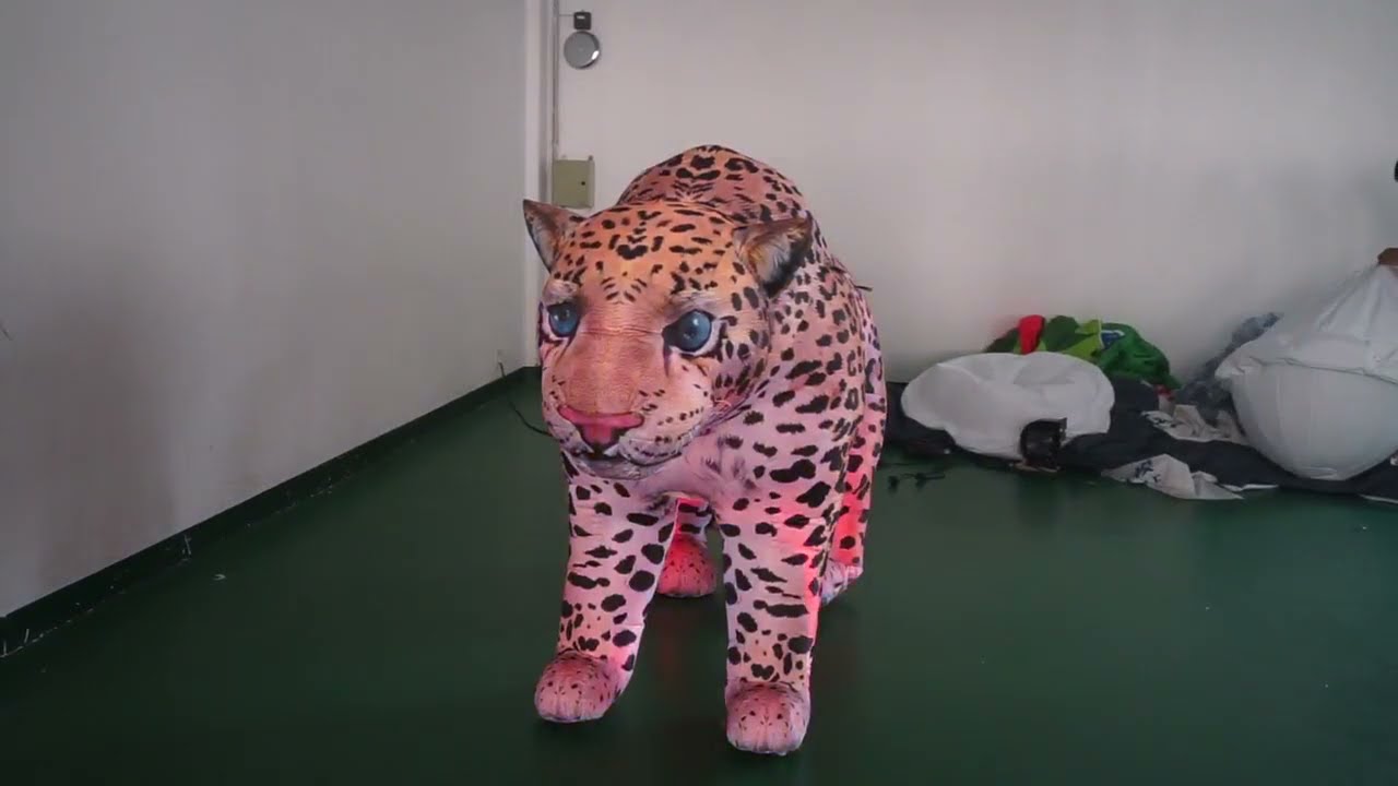 Light Inflatable Balloon Cheetah Mascot with Blower for 2023 #Stagedesign Decoration