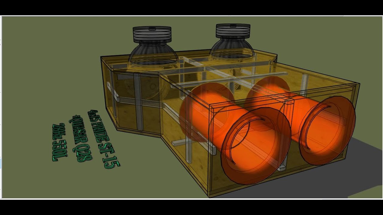 Проектирование короба 4х15 PRIDE ST-15 28Hz 500L Приора седан