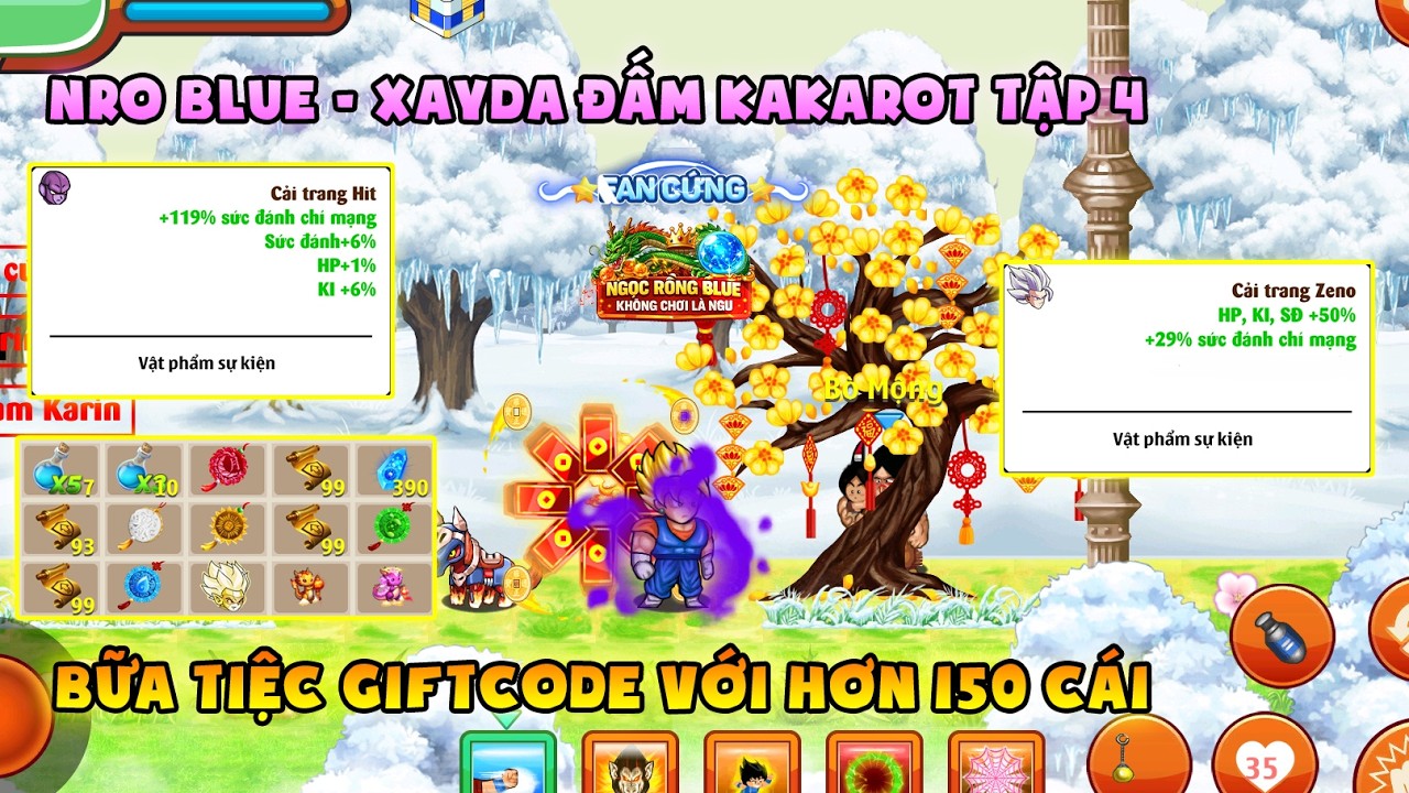 NRO BLUE | Xayda đấm Kakarot tập 4: Bùng nổ với hơn 150 giftcode đặc biệt | NRO LẬU