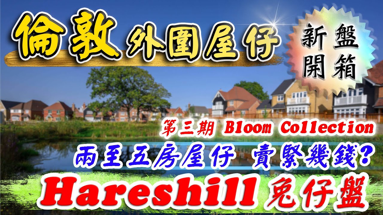 倫敦外圍 屋仔盤｜Hareshill｜第三期 Bloom Collection｜Fleet, Hampshire｜漢普郡新盤｜獨立屋 半獨立屋｜英國樓｜BNO 英國樓｜樓交所直播室｜HKEXLIVE