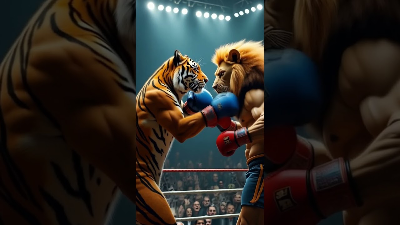 Tiger vs Lion &ndash; The Ultimate Boxing Showdown! 🥊🦁🐯 #comedyshorts #cat