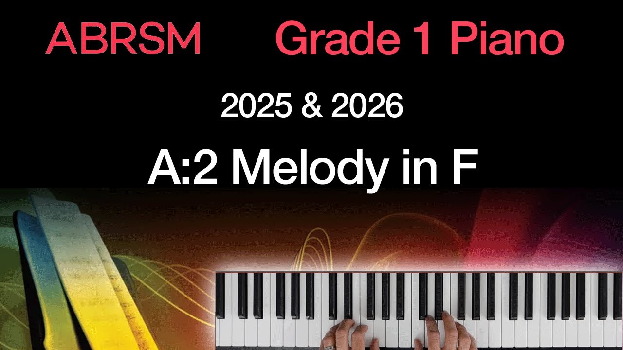 Melody in F / ABRSM Grade 1 Piano 2025 & 2026, A:2 / Synthesia Piano tutorial + Slow Version
