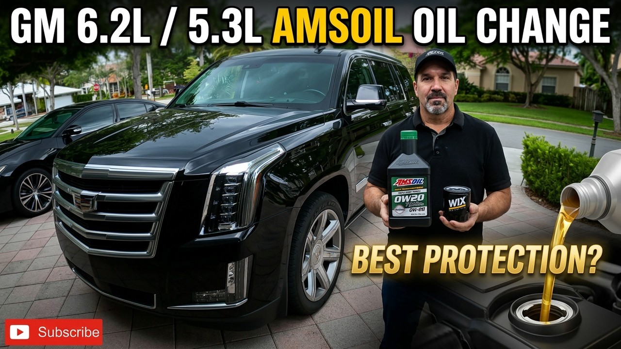 2016 Cadillac Escalade 6.2L Oil Change Amsoil 5.3L Tahoe Yukon Amsoil 0W20 Best Oil WL10255