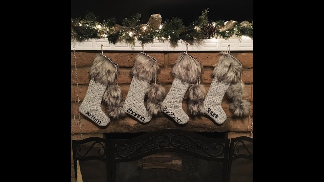 DIY Luxury Fur Knitted Christmas Stocking