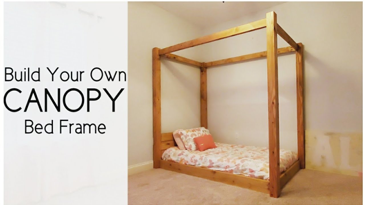How To BUILD a Canopy Bed Frame / DIY 7 Minute Bed!!