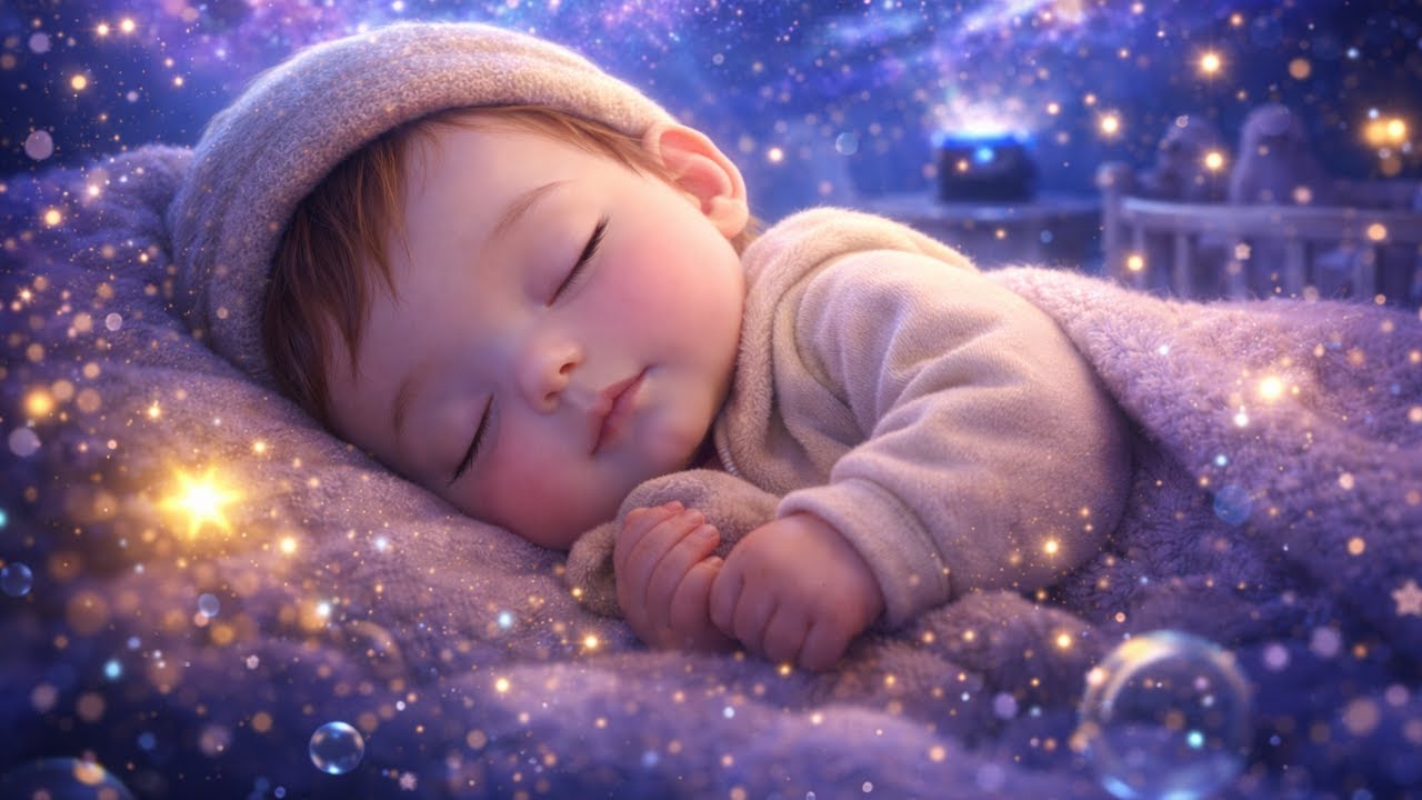 Baby Sleep in Minutes 🌌 8H Lullaby Piano (Mozart & Brahms) | 8 Horas Sueño Bebé