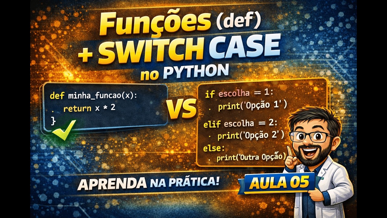 Túnel do tempo (2021) Funções (def) e Switch Case no Python | Como Criar Funções e Decisões