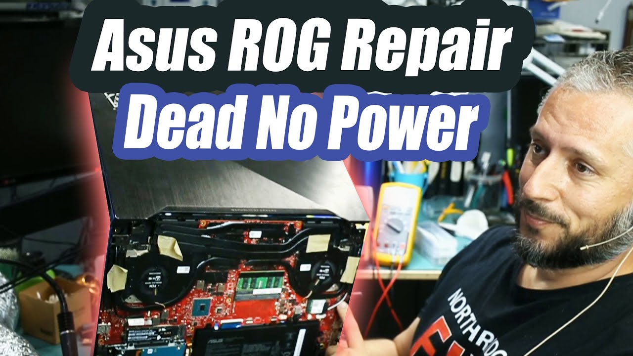 Ремонт материнской платы игрового ноутбука Asus ROG: нет питания - GU501G