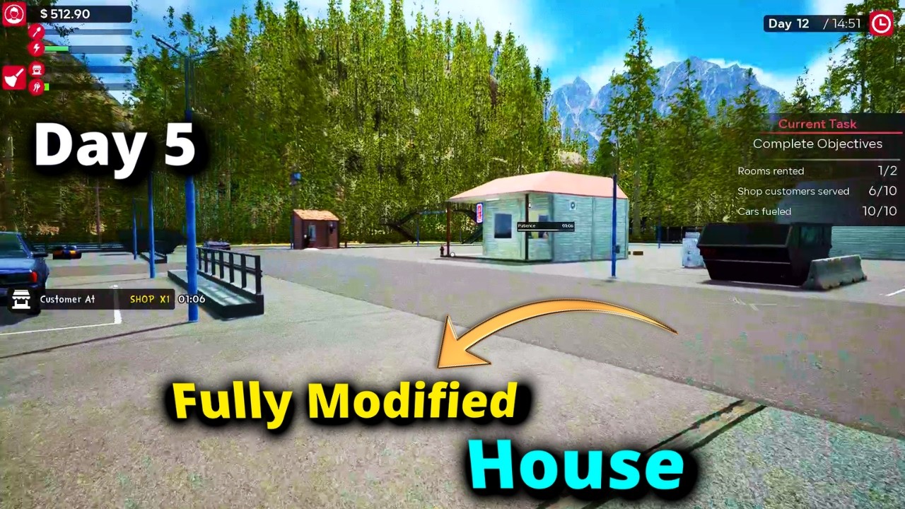 I build 3 room with fully modified house in motel manager simulator