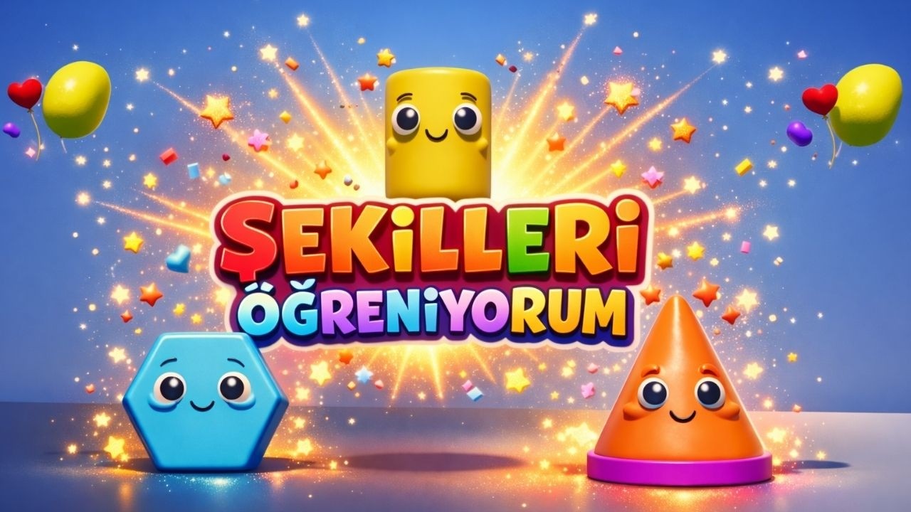 ŞEKİLLERİ ÖĞRENİYORUM | ÇOCUKLAR İÇİN EĞİTİCİ VİDEO | NEŞELİ ŞEKİLLER🧸📚🎈
