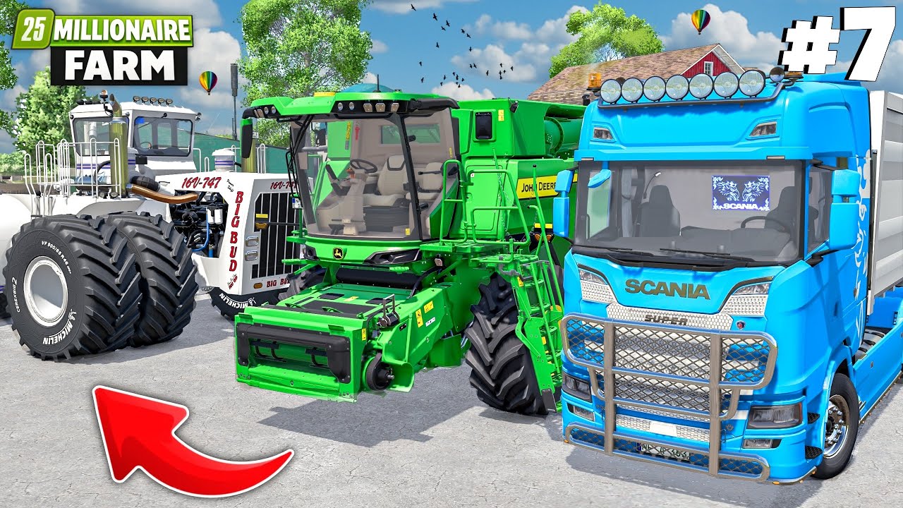 Cutting WHEAT with THE BIGGEST HARVESTER in FS25 | MILLIONAIRE FARM | Farming Simulator 25