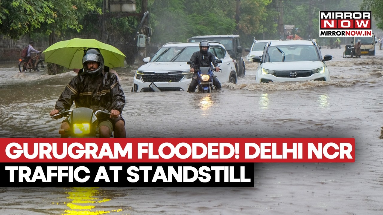 Gurugram Rain: Severe Waterlogging Brings Life To Standstill, Traffic Hit | IMD Issues Red Alert