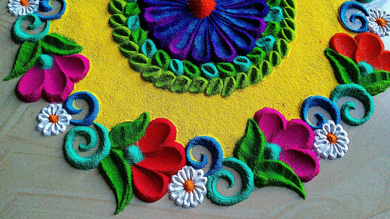 Diwali rangoli design/Diwali kolam/muggulu design 2019