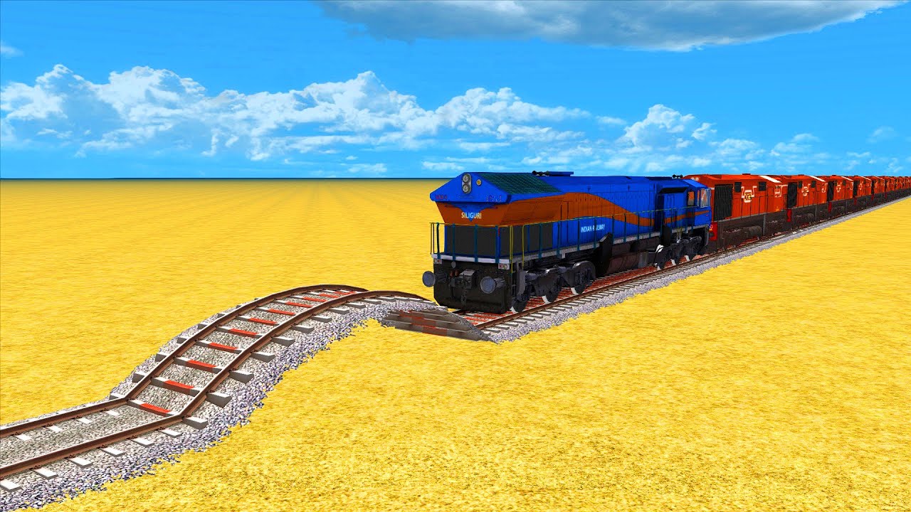 5 TRANSPORTING TRAINS CRASHING MASSIVE SPEED BUMPS AND ACCIDENTS #21 Indian Railways-Train Simulator