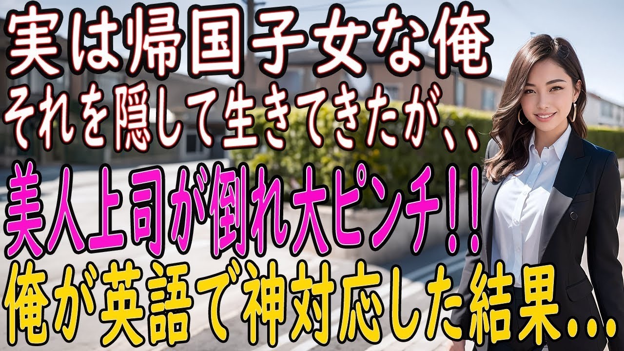 【馴れ初め 感動】実は帰国子女であることを隠しうだつの上がらない平社員を演じる俺。ある日美人上司が倒れ取材拒否の大ピンチ！→俺が英語で神対応した結果【朗読】