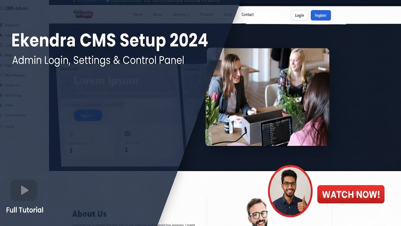 Ekendra CMS Website Tutorial | Admin Login, Settings & Control Panel