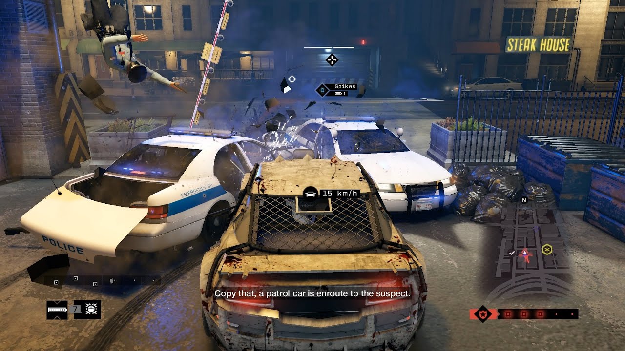 Watch Dogs Madness Car Rampage + 5 Star Wanted Level Escape