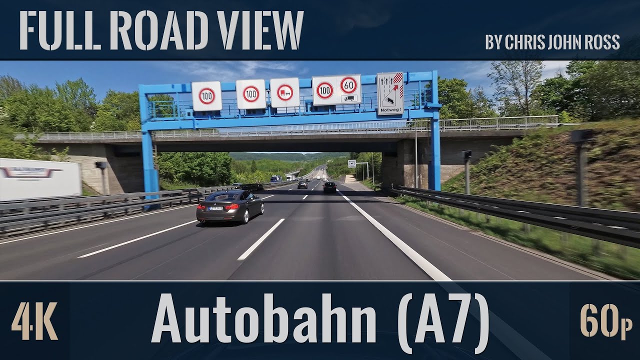 Autobahn (A7), Germany: Kassel-Nord - Hannoversch Münden-Hedemünden - 4K (2160p/60p) Ultra HD