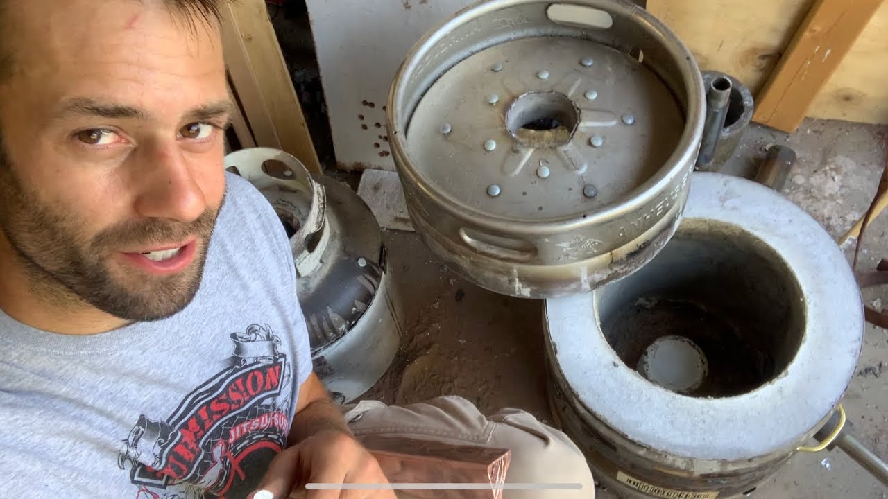 Making a keg foundry furnace.