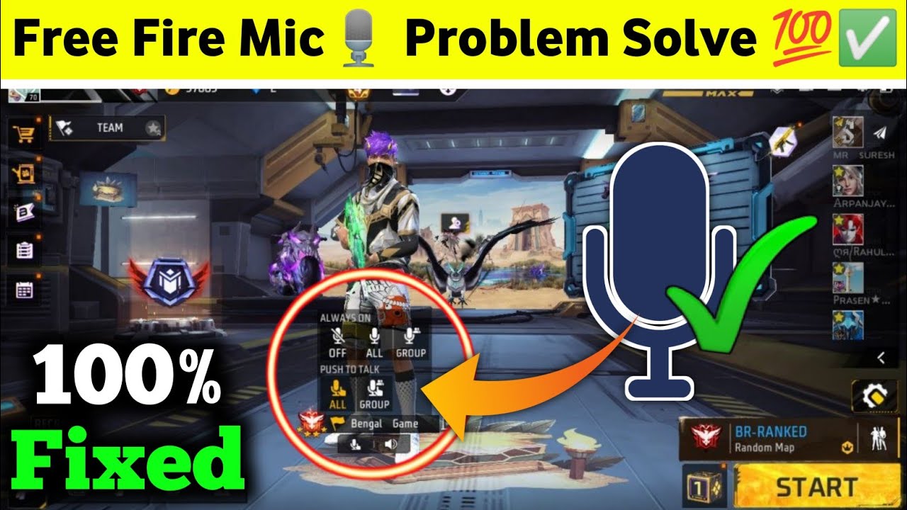 Free Fire Mic Problem 🎙️🚫 | Free Fire Max Mic Problem Solve | How to Fix Free Fire Mic Problem Solve