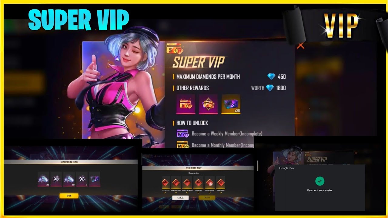 SUPER VIP MEMBERSHIP!! I AM SUPER VIP NOW😎😎#Supervip#freefire#topup#membership#viralvideo