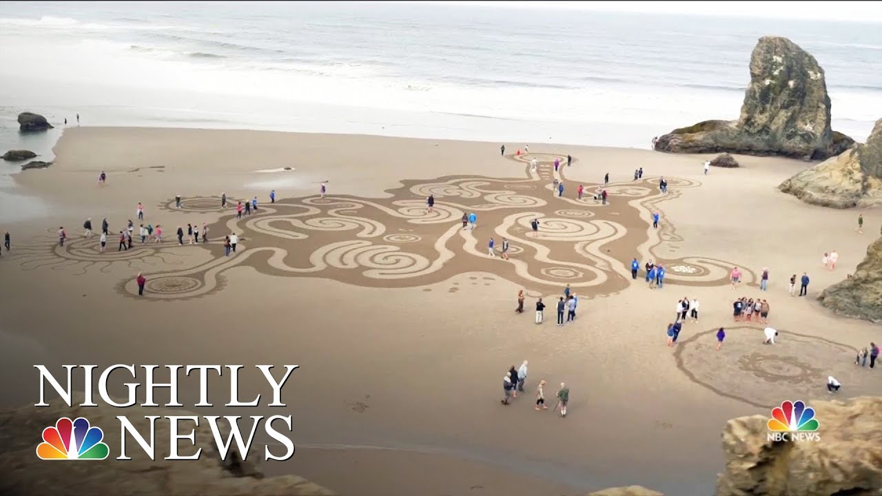 See The Intricate Labyrinths On Oregon’s Beaches Before The Tide Washes Them Away | NBC Nightly News